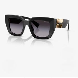 Miu Miu Black Sunglasses with Gold Detail